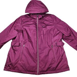 ZeroXposur Insulated Rain Jacket Plum Womens 2XL Water-Resistant Removable Hood